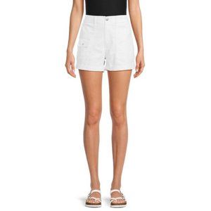 Time and Tru Women’s Utility Cuff Shorts, 4" Inseam, Sizes 2-20-:Vivid White